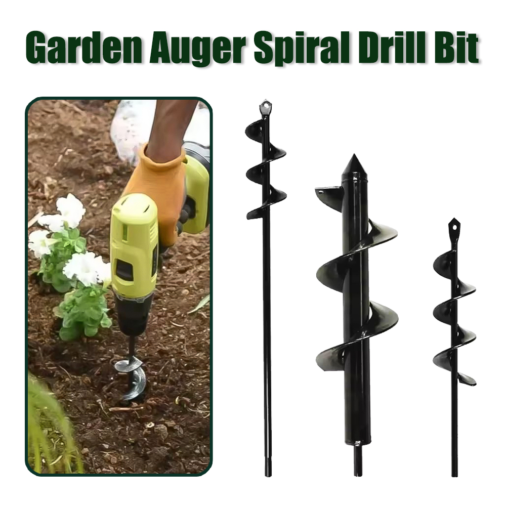 Post Hole Digger - Broca espiral para jardim, eixo sextavado,