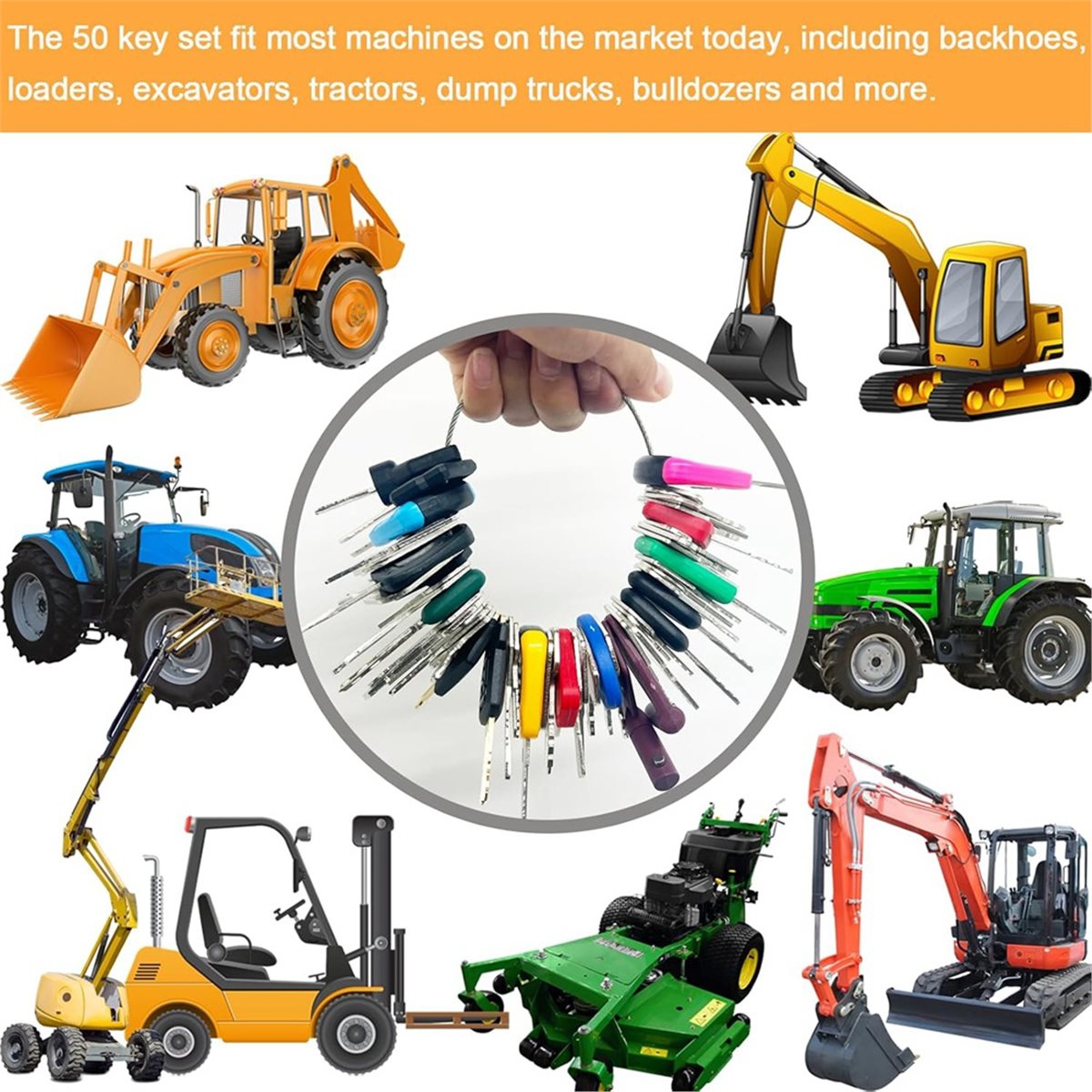 Conjunto de 50 Chaves para Equ - Heavy Equipment Contractors avaliação e preço